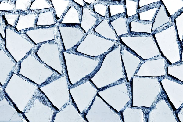 Broken Tile Mosaic Υφή Φόντο μπλε τονισμένο — Φωτογραφία Αρχείου