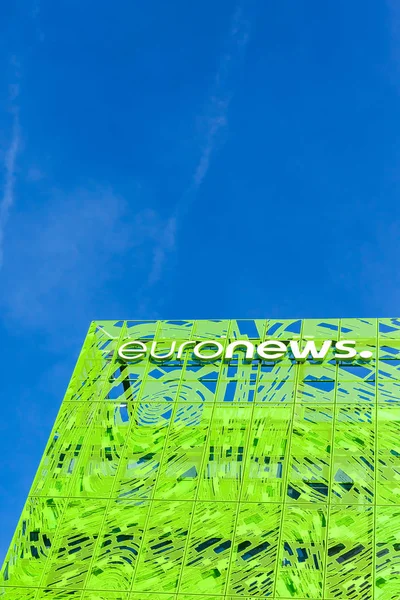 Euronews European Pay Television News Network Логотип Його Штаб Квартирі — стокове фото