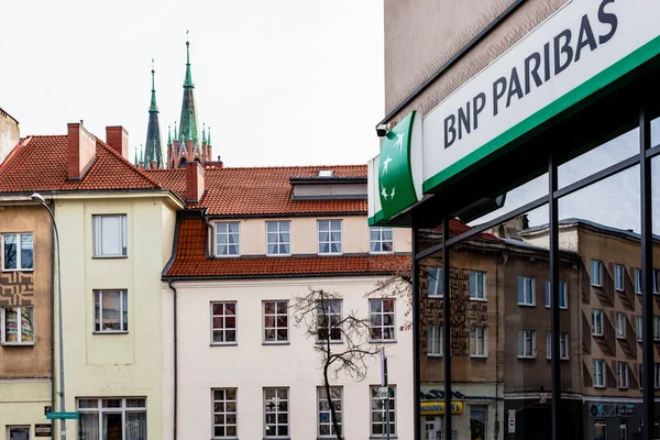 Bnp Paribas Logotipo Marca Serviços Bancários Financeiros Internacionais Franceses Seu — Fotografia de Stock