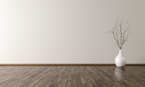 Habitación con jarrón fondo interior 3d renderizado — Foto de Stock