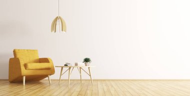 Koltuk ve sehpa 3d render ile iç