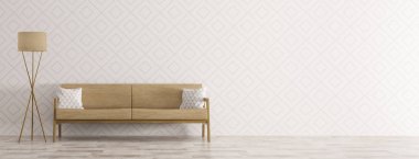Oturma odası kanepe panorama 3d render ile iç