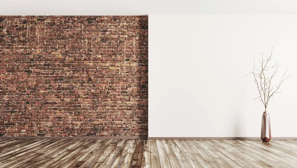 Interiör av tomt rum bakgrund 3d render — Stockfoto