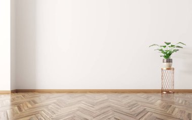 Bitki iç arka plan 3d render ile Oda