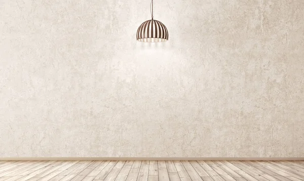 漆喰の壁と木製の床内部背景 3 d レンダリング — ストック写真