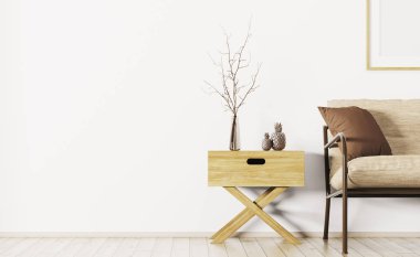 Oturma odası kanepe 3d render ile iç