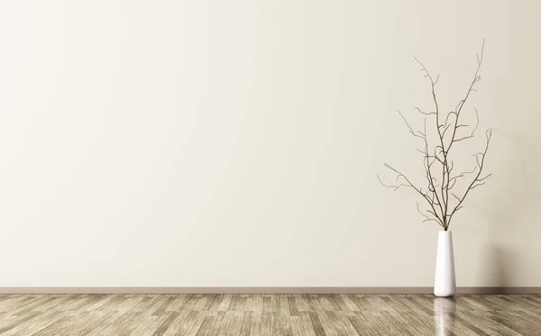 Zimmer mit Vase Innenhintergrund 3D-Rendering — Stockfoto