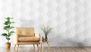 Koltuk ve sehpa 3d render ile iç