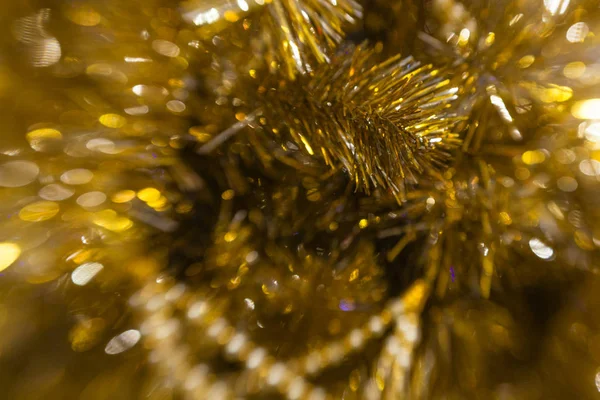 황금 크리스마스 트리 분기 배경 — 스톡 사진