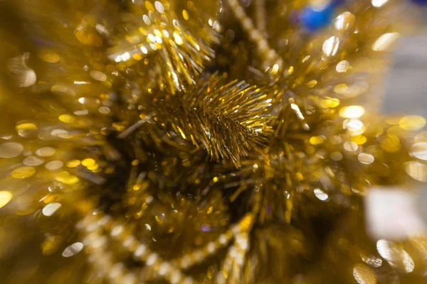 Árbol de Navidad dorado rama fondo — Foto de Stock