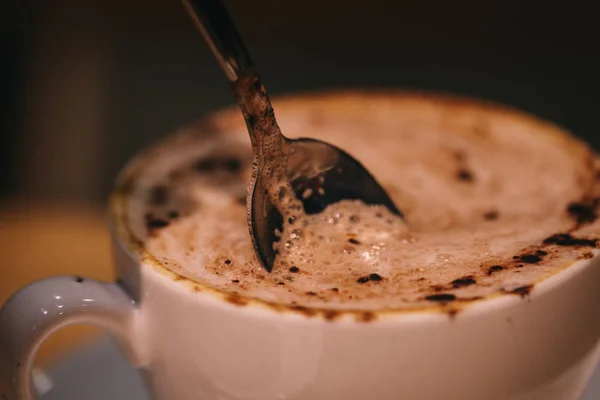 卡布奇诺咖啡加巧克力 — 图库照片