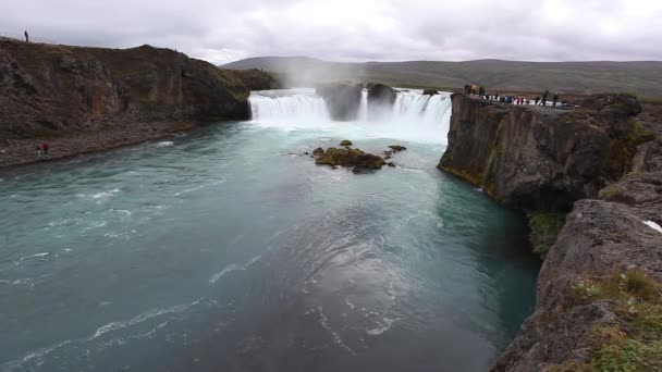 Erstaunliche Godafoss Wasserfall Island — Stockvideo