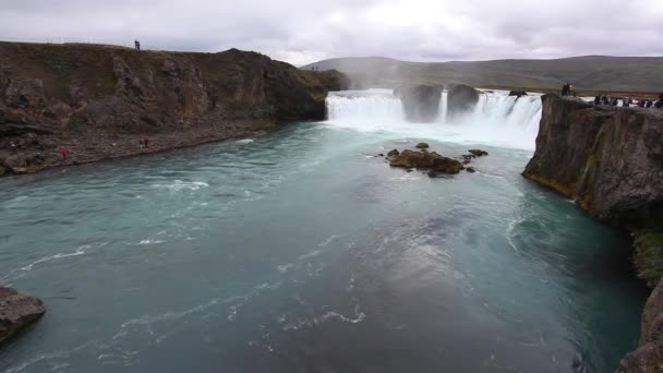 Niesamowite Wodospad Godafoss Islandii — Wideo stockowe