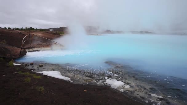 Obszar Geotermalny Jeziorze Myvatn Islandii — Wideo stockowe