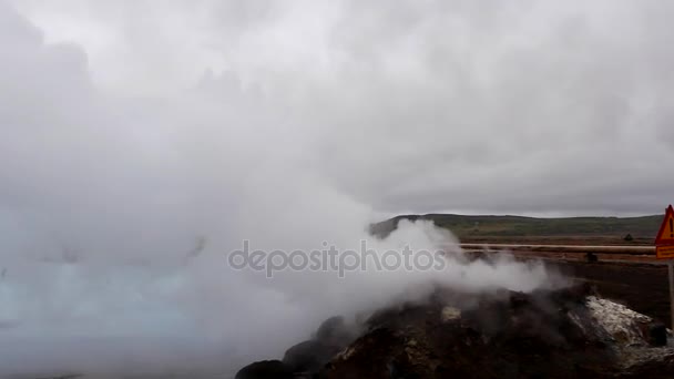 Geothermisches Gebiet Myvatn See Island — Stockvideo