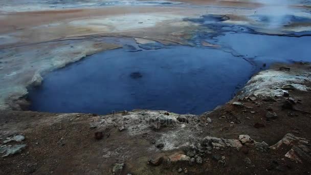 Geothermisch Gebied Het Meer Myvatn Ijsland — Stockvideo