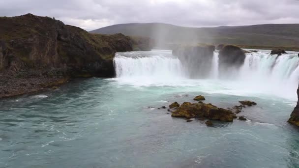 Increíble Cascada Godafoss Islandia — Vídeos de Stock