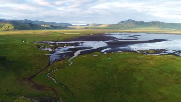 Lanskap Islandia Diambil Dari Langit Drone — Stok Video