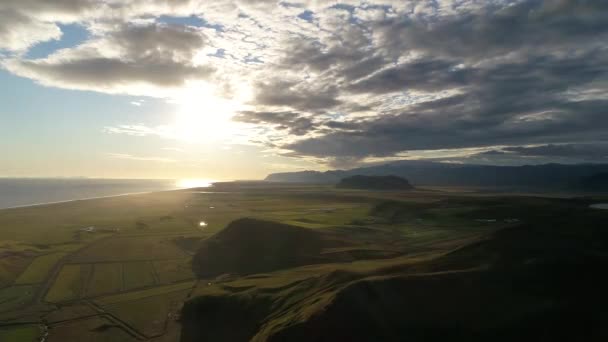 Lanskap Islandia Diambil Dari Langit Drone — Stok Video