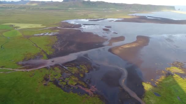 Lanskap Islandia Diambil Dari Langit Drone — Stok Video