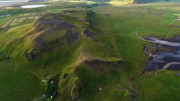 Lanskap Islandia Diambil Dari Langit Drone — Stok Video