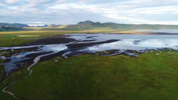 Lanskap Islandia Diambil Dari Langit Drone — Stok Video