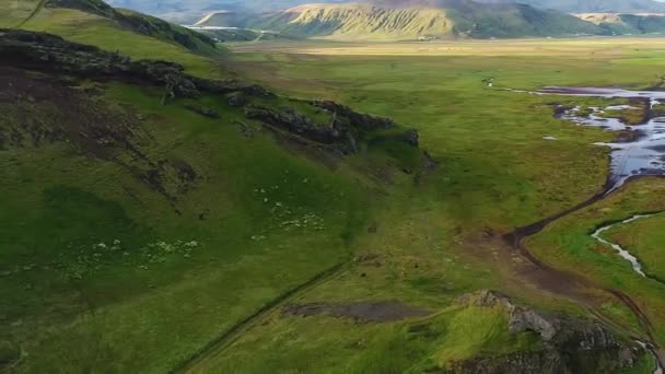 Landskap Island Tas Från Himlen Drönare — Stockvideo