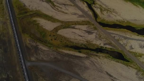 冰岛的景观和高速公路 被无人驾驶飞机占领 — 图库视频影像