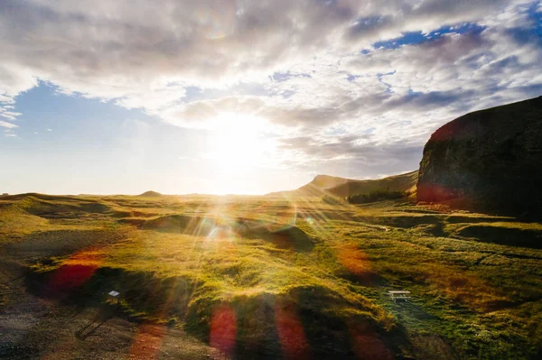 Lanscape  in Iceland on sunset time with drone — Stock Photo, Image