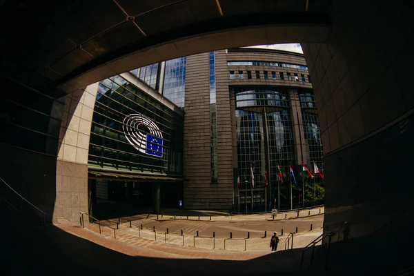 Brusel Belgie Května 2015 Exteriér Budovy Evropského Parlamentu Bruselu Belgii — Stock fotografie