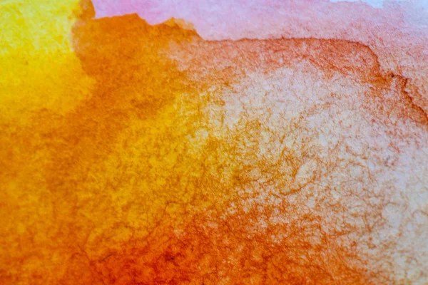 Gele, rode ond oranje aquarel palet — Stockfoto