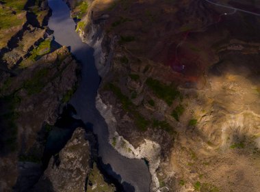 İzlanda hava fotoğrafçılığı dron tarafından yakalanan. Güzel landsca