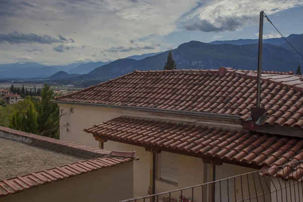 Ulice Města Kalanpaka Blízkosti Skal Kláštera Meteora Řecko — Stock fotografie