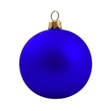 beyaz zemin üzerine mavi sıkıcı Noel top 