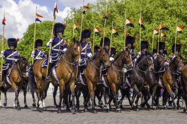 Brüksel, Belçika - 20 Mayıs 2018: Belçika Süvarileri kirletmeye başladı 