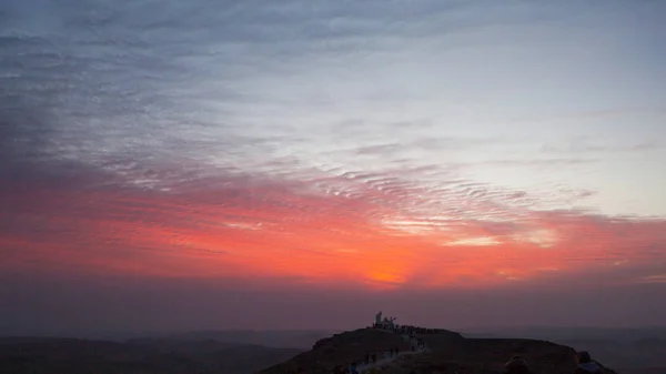 Désert Judéen (Judaïque), paysage à l'heure du coucher du soleil — Photo