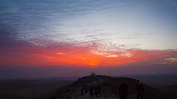 Désert Judéen (Judaïque), paysage à l'heure du coucher du soleil — Photo