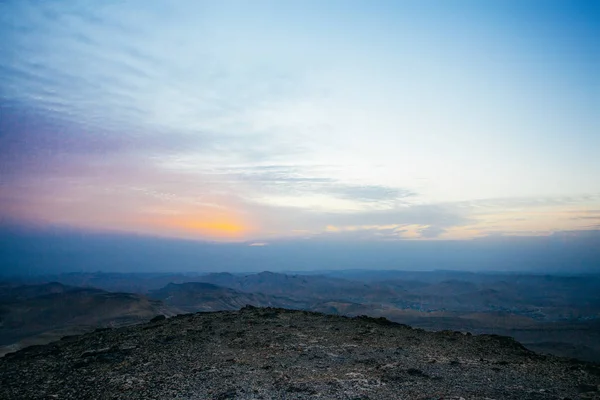 Désert Judéen (Judaïque), paysage à l'heure du coucher du soleil — Photo