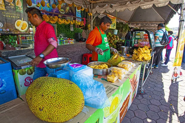 Kuala Lumpur Malaysia Ιανουαρίου 2020 Πωλητής Φρούτων Jack Κοντά Στις — Φωτογραφία Αρχείου