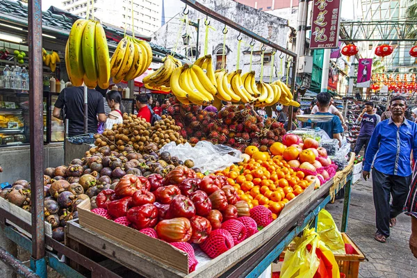 Kuala Lumpur Malajsie Ledna 2020 Sortiment Exotických Asijských Plodů Trhu — Stock fotografie