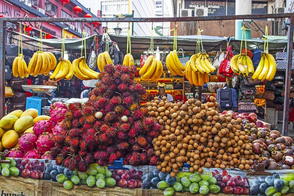 Kuala Lumpur Malaysia January 2020 Assortment Exotic Asian Fruits Market — Stock Photo, Image