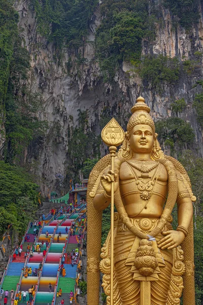 Большая Индуистская Статуя Бога Муругана Бату Кавс Индуистский Памятник Знаменитое — стоковое фото