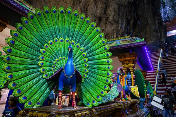 Gombak Selangor Janeiro 2020 Belas Surpreendentemente Coloridas Estátuas Pavão Dentro — Fotografia de Stock