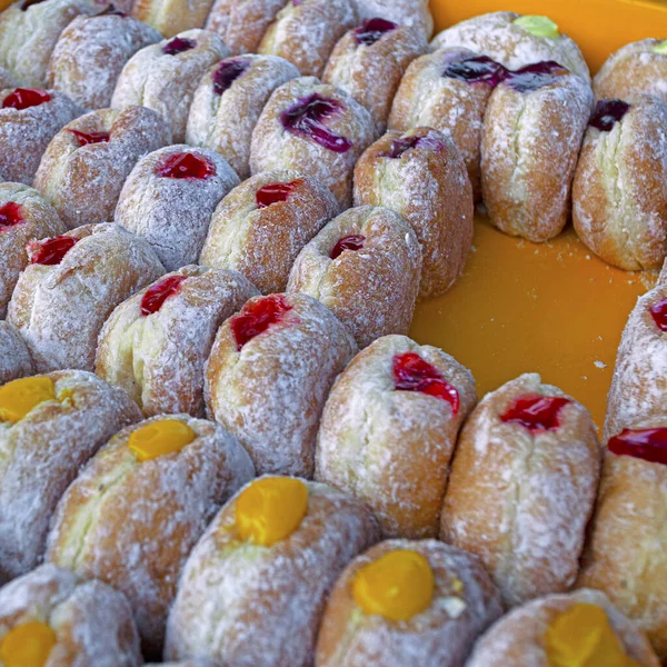 Fresh Sugar Donuts Assortmant Night Market Malaysia — Stock Photo, Image