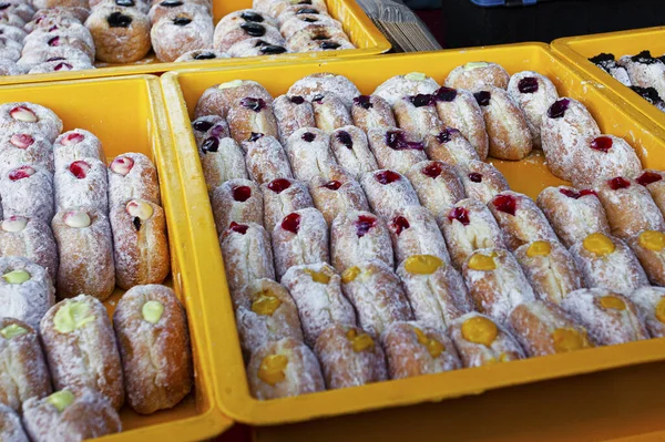 Fresh Sugar Donuts Assortmant Night Market Malaysia — Stock Photo, Image