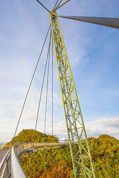 Slavný Sky Bridge Jeden Symbolů Malajsie Ostrově Langkawi — Stock fotografie