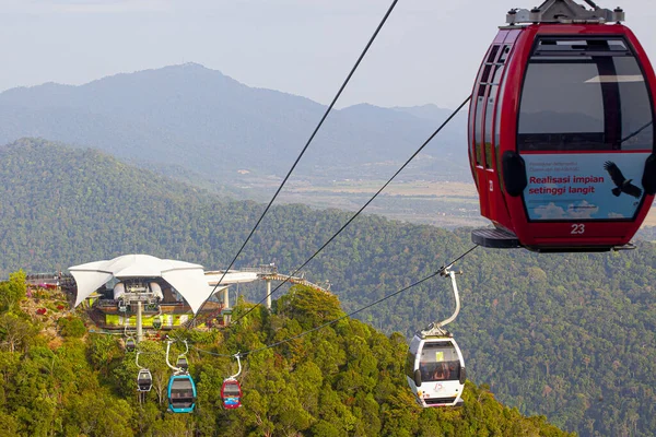 Ilha Langkawi Malásia Fevereiro 2020 Teleférico Nas Montanhas Ilha Langkawi — Fotografia de Stock