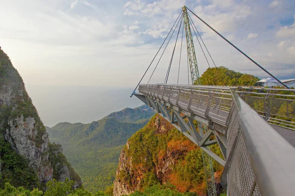 Célèbre Sky Bridge Des Symboles Malaisie Sur Île Langkawi — Photo