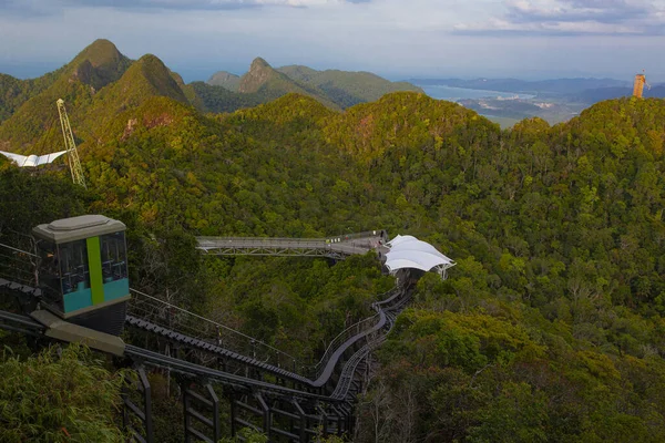 Beroemde Sky Bridge Een Van Symbolen Van Maleisië Langkawi Eiland — Stockfoto