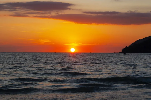 Picturesque Sunset Beach Langkawi Island Pantaj Cenang Malaysia — Stock Photo, Image
